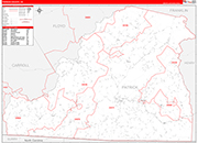 Patrick County Wall Map Red Line Style