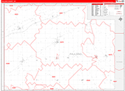 Paulding County Wall Map Red Line Style