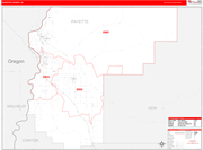 Payette County Wall Map Red Line Style