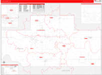 Payne County Wall Map Red Line Style