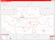 Payne County Wall Map Red Line Style