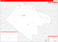 Pecos County Wall Map Red Line Style