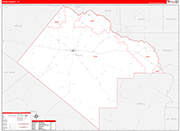 Pecos County Wall Map Red Line Style