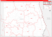 Pembina Wall Map Red Line Style