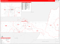 Pennington County Wall Map Red Line Style