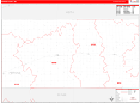 Perkins County Wall Map Red Line Style