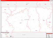 Perkins County Wall Map Red Line Style