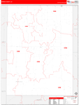 Perkins County Wall Map Red Line Style