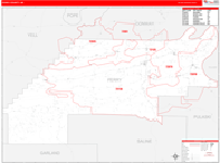 Perry County Wall Map Red Line Style