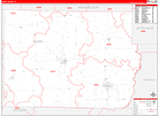 Perry County Wall Map Red Line Style
