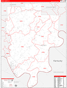 Perry Wall Map Red Line Style