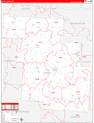 Perry County Wall Map Red Line Style