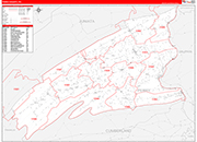 Perry Wall Map Red Line Style