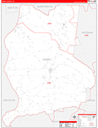 Perry Wall Map Red Line Style