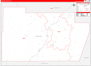 Pershing County Wall Map Red Line Style