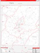 Person Wall Map Red Line Style