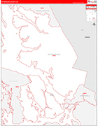 Petersburg County Wall Map Red Line Style