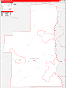Petroleum County Wall Map Red Line Style