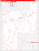 Phelps County Wall Map Red Line Style