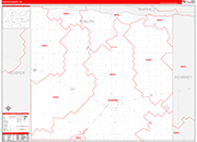 Phelps County Wall Map Red Line Style