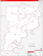 Phillips County Wall Map Red Line Style
