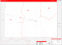 Phillips County Wall Map Red Line Style