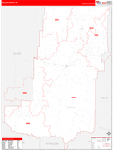 Phillips County Wall Map Red Line Style