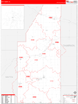 Piatt County Wall Map Red Line Style