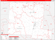 Pickaway County Wall Map Red Line Style