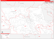 Pickens County Wall Map Red Line Style