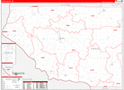 Pierce County Wall Map Red Line Style