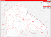 Pike County Wall Map Red Line Style