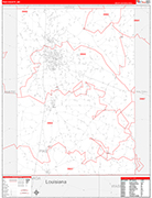 Pike County Wall Map Red Line Style