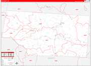 Pike County Wall Map Red Line Style