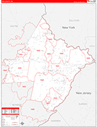 Pike Wall Map Red Line Style