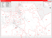Pinal Wall Map Red Line Style