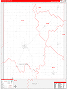 Pipestone County Wall Map Red Line Style