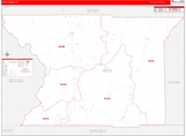 Piute County Wall Map Red Line Style