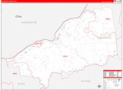 Pleasants County Wall Map Red Line Style