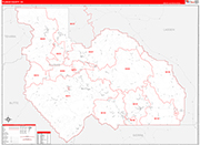 Plumas County Wall Map Red Line Style