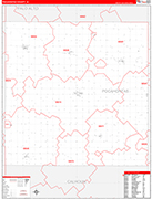 Pocahontas County Wall Map Red Line Style