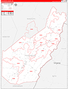 Pocahontas County Wall Map Red Line Style