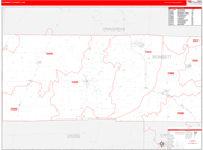 Poinsett County Wall Map Red Line Style