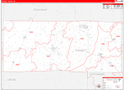 Poinsett County Wall Map Red Line Style