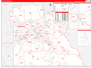 Polk County Wall Map Red Line Style