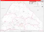 Polk Wall Map Red Line Style
