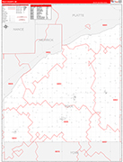 Polk County Wall Map Red Line Style