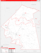 Polk County Wall Map Red Line Style