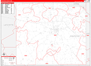 Pontotoc County Wall Map Red Line Style