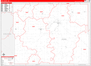 Pope County Wall Map Red Line Style